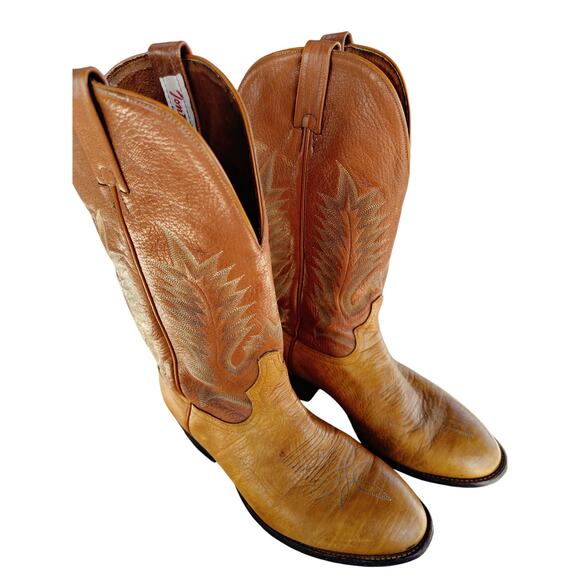 4838)Tony Lama Two ToneCowboys Western Boots Men CT 8502 Size 9EE